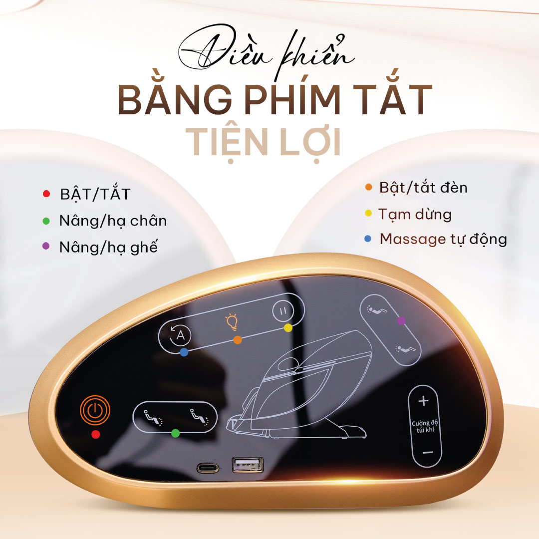 Các loại điều khiển ghế massage phổ biến